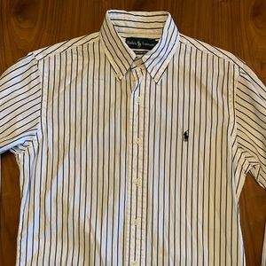 Ralph Lauren Button Down Shirt White/Black Striped
